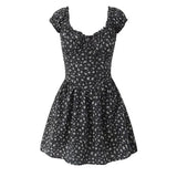 MQTIME  -  Summer New Style Strap Sweet Fragmented Flower Waist Bubble Sleeve Slimming Dress Short Skirt