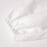 MQTIME  -  Girls Sweet Bubble Sleeve Linen Dress 2025 Spring New Baby Girl Retro Cotton Linen V-Neck Loose Princess Dresses Kids Clothes