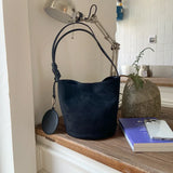 MQTIME  -  New Soft Suede Single Shoulder Underarm Bag for Women Fashionable Casual Simple Versatile Bucket Bag