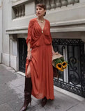 MQTIME  -  Summer Hot-Selling Pleated V-Neck Design-Sense Dress