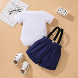 MQTIME  -  2Piece Summer Baby Boy Outfit Set Korean Cartoon Cute Print Short Sleeve Newborn Jumpsuit Bodysuit+Shorts Toddler Clothes BC1766