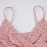  MQTIME  -  Spring and Summer Lace V-neck Lace-up Small Vest Lace-up Small Short Halter Shirt
