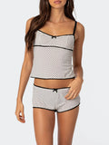 MQTIME  -  Women Pajamas Sets Sleeveless Camisole+Shorts Two Pieces Suits Sexy Sleepwear Casual Home Clothes Female Dot Printed Loungewear