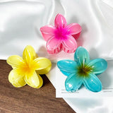 MQTIME  -  3pcs/set Fashion Gradient Flower Shark Claw Elegant Acrylic Large Hair Clip Crab For Women Ponytail Hair Accessories Beach Clamp