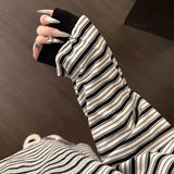 MQTIME  -   Contrast Stripe Pajama Set Women Autumn Lapel Collar Long Sleeve 2Pcs Wearable Outside Home Loungewear Casual Nightwear Ladies