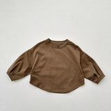 MQTIME  -  Autumn New Children Long Sleeve T Shirts Solid Baby Boys Casual T Shirts Cotton Girls Loose Bottoming Tops Kids Clothes
