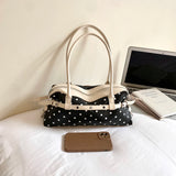  MQTIME  -  Korean Style Polka Dot Small PU Leather Top Handle Bag Ladies Contrast Color Shoulder Crossbody Bags New Trend Handbag