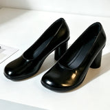 MQTIME  -  Vintage Round-Toe Chunky-Heel Women's Pumps and Heels Comfortable Loafers Designer Mary Jane Shoes Elegant Party Dress Shoes