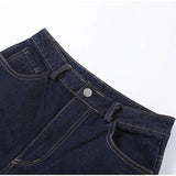 MQTIME  -  Vest Jeans Set Women Square Collar Sleeveless Single Breasted Tank Top High Waist Denim Straight Pant 2025 Summer Lady Slim Suit
