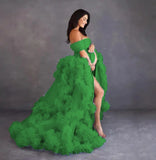 MQTIME  -  tulle robe photo dress Summer 3d Shoulderless Elegance Maternity Dress for Pregnant Women