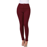 MQTIME  -  Classic Basic Multicolor Elastic Slim Fit Denim Jeans for Women High Waist Commute Style Water Washed Other Material 100%