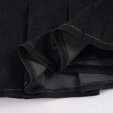 MQTIME  -  American Streetwear Vintage Solid High Waist A-LINE Folds All Match Skirts
