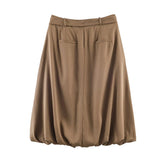  MQTIME  -  Women Leisure Skirts Spring Summer New Fashion Solid Color Mini Skirts For Women Elegant High Waist Khaki Skirts