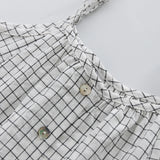 MQTIME  -  100%Cotton White Plaid Girls Dress Summer New Children's Casual Loose Sleeveless Adjustable Sling Dresses With Two Large Pockets