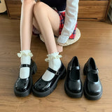MQTIME  -  Women Platform Mary Jane Shoes Thick Block Heel Pumps Ladies Buckle Strap Lolita Jk Uniform Casual Spring Daily Dress Shoes