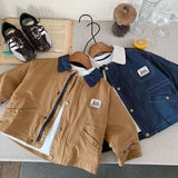 MQTIME  -  Children's Outerwear 2025 Spring and Autumn Season Male Child Labor Outerwear Children's Jackets Boys and Babies Lapel Tops