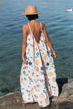 MQTIME  -  Oversize Beach Dress Strapless Loose Fit Boho Maxi Dress Round Neck Sleeveless Sundress Mujer Vestidos Vacation Robes