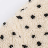  MQTIME  -  Polka Dot Lapel Fleece Coats Women's Full Sleeve Stand Collar Lace Up Single Breasted Zipper Coat 2026 Spring Autumn Wear New