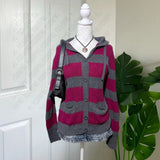 MQTIME  -  Casual Punk Y2K Woman's Clothing Long Sleeve Sweater emo Daily Fashion Knitwear Vintage Hooded hood Soft Chic Stripes Cardigan