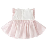 MQTIME  -  Summer Jumpsuits Newborn Girls Clothes Korean Cute Bow Sleeveless Mesh Pink Princess Bodysuits & One-Pieces Baby Clothing B088