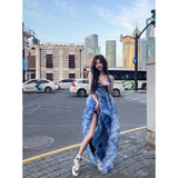 MQTIME  -  Floral Halter Dress Female Summer Dress Beach Holiday Beach Dress Fairy Dress Vibe Dress Casual Style Beach Dress