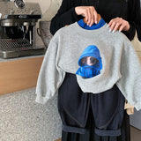  MQTIME  -  Toddler Boys Sweatshirt Cartoon Printed Thicken Warm Kids Baby Boys Hoodies Winter Versatile Casual Infant Boys Pullovers