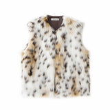 MQTIME  -  New Temperament Trend Leopard Print Faux Fur Vest Women's Autumn Round Neck Sleeveless Fashionable Lady Vest