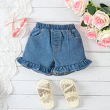 MQTIME  -  2Piece Summer Baby Clothes Toddler Girl Outfits Set Korean Fashion Big Bow Tops+Denim Shorts Children Boutique Clothing