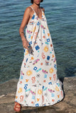 MQTIME  -  Oversize Beach Dress Strapless Loose Fit Boho Maxi Dress Round Neck Sleeveless Sundress Mujer Vestidos Vacation Robes
