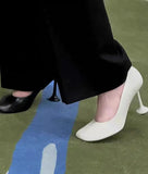 MQTIME  -  Simple Temperament Shallow Mouth Single Shoes Women's Summer New Round Head High Heels