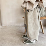 MQTIME  -  Autumn New Kids Corduroy Pants 1-6Y Trendy Boys Elastic Waist Trousers Korean Loose Children's Clothes Girls Baby Harem Pants