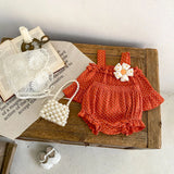 MQTIME  -  Summer New Fashion Versatile Infant and Toddler Girl Baby Sweet Dot Printed Suspended Top+Bottom Wrapped Pants Sleeveless Set