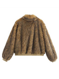 MQTIME  -  Warm Thick Lapel Fluffy Fur Coat For Women Casual Long Sleeve Faux Fur Female Jacket 2024 Winter High Street Commuting Outerwear