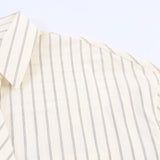 MQTIME  -  Boyfriend Style Striped Loose Full Sleeve White Shirts Women Casual Single Breasted Shirt With Tie Autumn New Women Tops