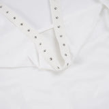 MQTIME  -  Rivet Swinging Collar Lace Up Halter Backless Tanks Tops Women Sexy Solid Sleeveless Casual Streetwear Camis All Matching Vests