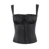 MQTIME  -  New sexy girl waist-tie vest with European and American style; slimming top for foreign trade