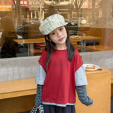 MQTIME  -  Spring New Children Long Sleeve T Shirts Fashion Girls False Two Piece T Shirts Kids Casual Tops Baby Boy Cotton Tees