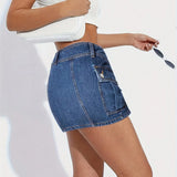 MQTIME  -  Women's Denim Skirt Spring Fashion Casual Denim Skirt High Waist Street Style Slim Sexy Denim Short Skirt Female