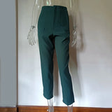 MQTIME  -  New Women Casual Pants High Waist Slim-fit Basic Pants Popular Hot Sale Plaid Color Straight Style Daily Trousers