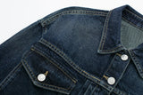  MQTIME  -  Women Dark Blue Denim Coat Heart Pattern Outerwear Long Sleeve Single Breasted Jacket Spring Female Chic Top Coats