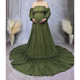 MQTIME  -  2 Piece Set Maternity Dress Top and Skirt Free Size Long Sleeves Photography Dress Pregnant Woman Photo Shoot Clothes