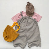  MQTIME  -  Autumn New Children Casual Overalls Cotton Boys Sling Trousers Fashion Kids Jumpsuit Baby Girls Striped Wide Leg Pants