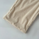 MQTIME  -  New autumn baby clothing for 0-3 years old, plaid stitching straight trousers, apricot corduroy trousers