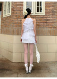 MQTIME  -  Woman Dress Sleeveless Elegant Sweet Irregular Halter Ruffles Summer Fashion Female Mini Dresses Party Casual Chic