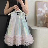 MQTIME  -  Kids Girls Fairy Princess Dress Sleeveless Bow Sequined Cake Dress Children Puffy Skirt Birthday Party Vest Tulle Dresses