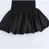 MQTIME  -  Casual A Line Dress Women Slim Round Neck Sleeveless Puffy Robe Female Spring Fashion Solid Soft High Waist Dresses Lady