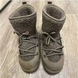 MQTIME  -  Ladies Short Tube Snow Boots Thick Bottom Low Heel Cross Strap Design Fabric Inner Warm Winter Daily Outdoor Women Ankle Boots