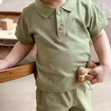 MQTIME  -  Fashion Baby Girl Boy Cotton Clothes Set Polo Tshirt+Shorts 2pcs Infant Toddler Child Clothing Set Summer Baby Clothes 1-5Y