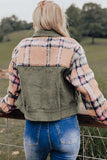 MQTIME  -  Plaid Corduroy Flap Pockets Button Up Jacket