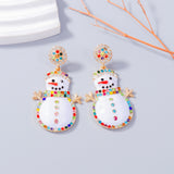 MQTIME  -  Rhinestone Snowman Earrings